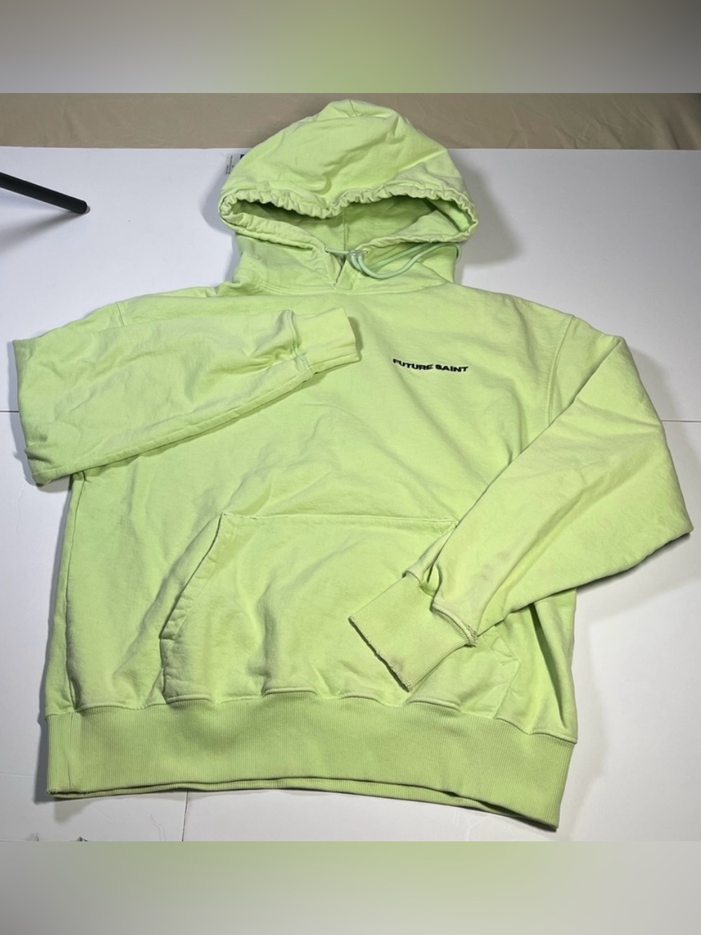 Future Saint Large Hoodie Light Green Made in USA Minimal Streetwear Limited
